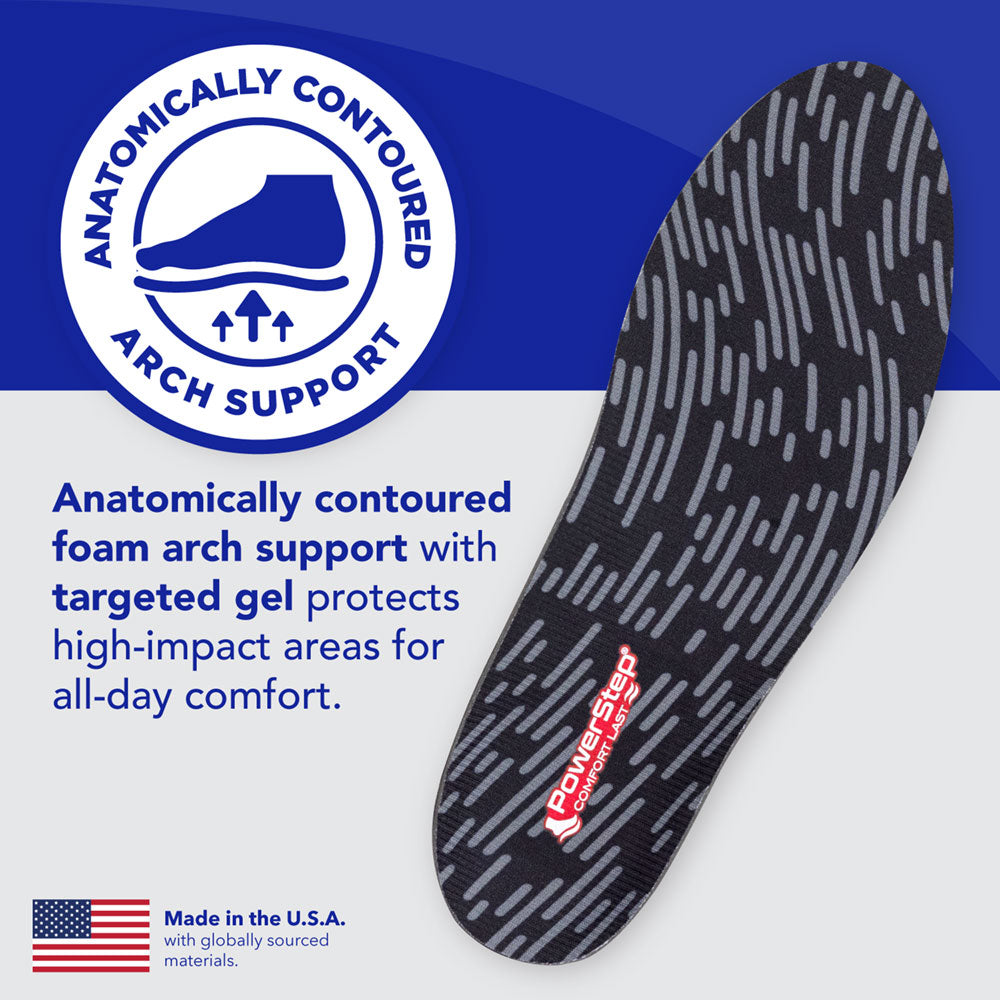 PowerStep ComfortLast Insoles | Cushioning Gel Insoles for Standing All Day