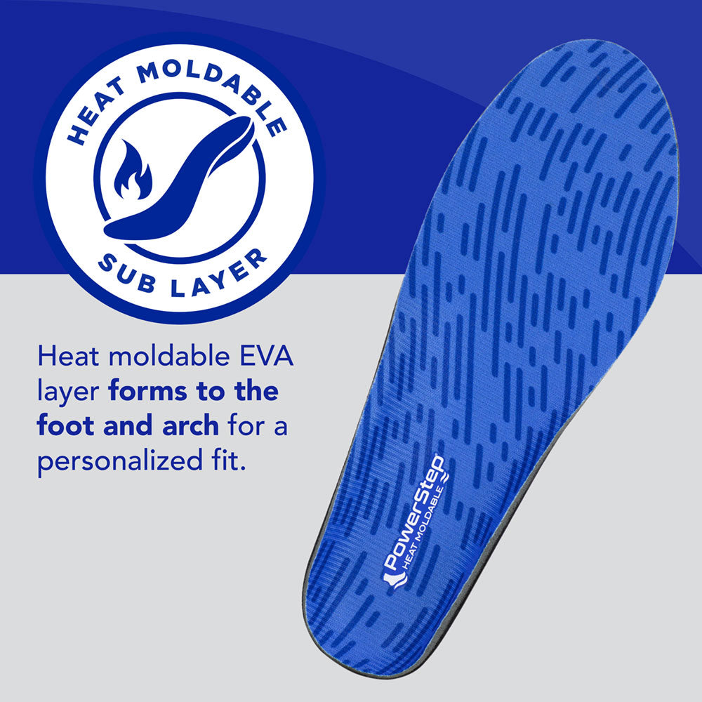 PowerStep Heat Moldable Insoles | Personalized Arch Support Orthotic, Exact Fit