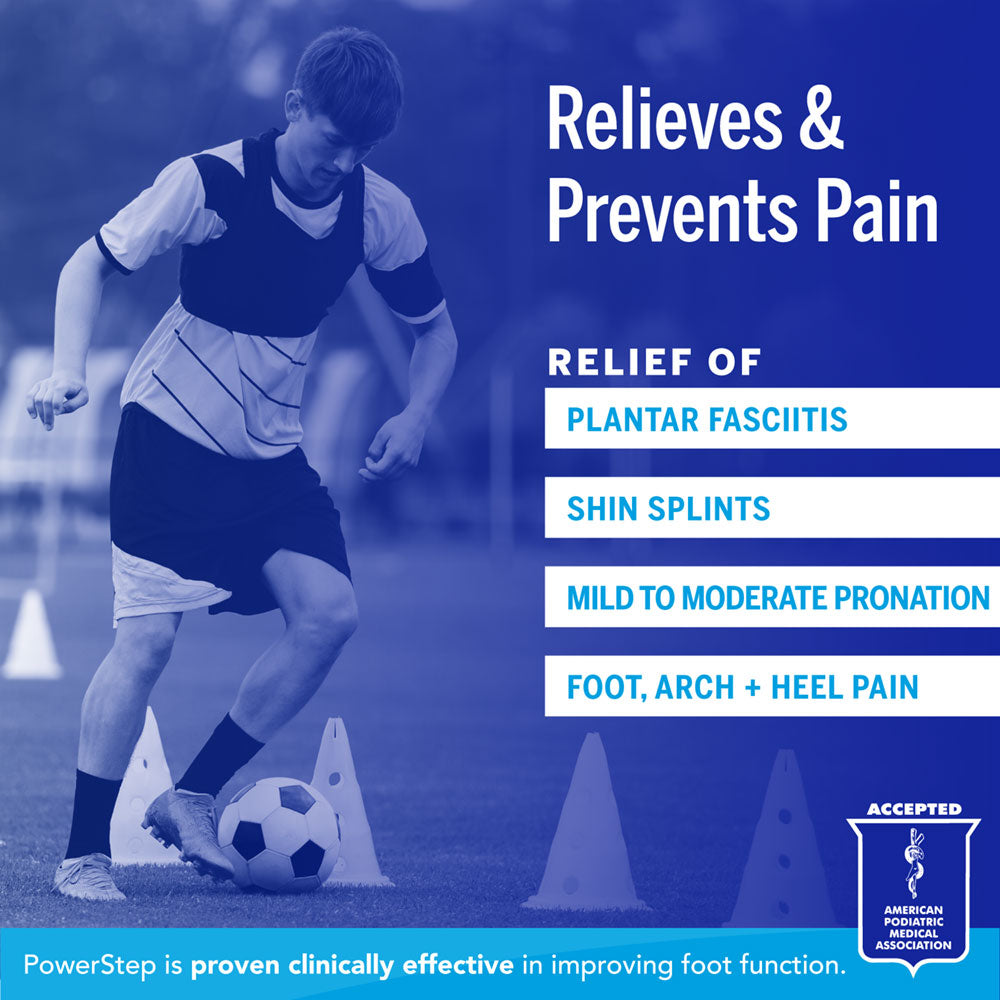 PowerStep PULSE Thin Insoles | Arch Pain Relief Insert, For Cleats and Spikes