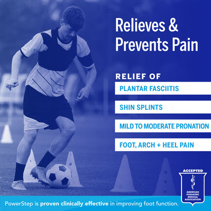 PowerStep PULSE Thin Insoles | Arch Pain Relief Insert, For Cleats and Spikes