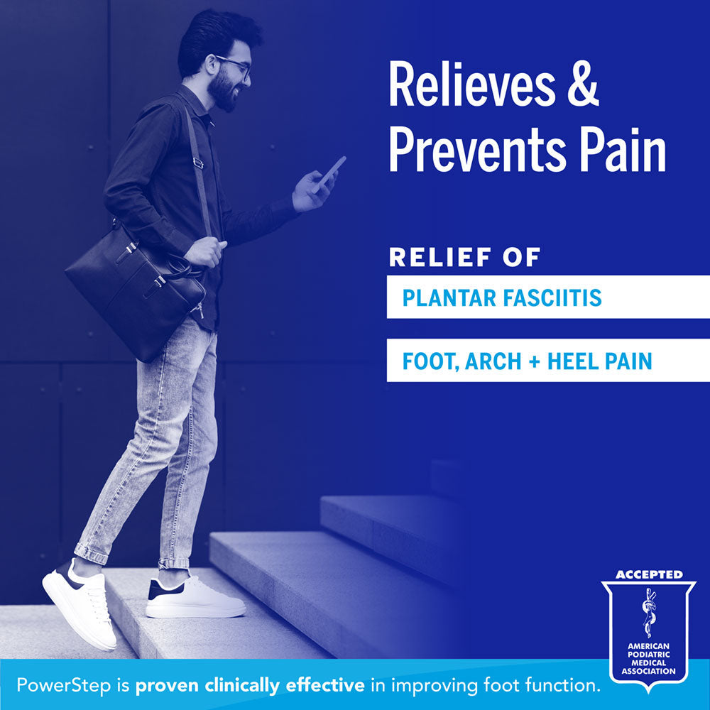 PowerStep Pinnacle 3/4 Insoles | Arch Pain Relief Orthotic for Tight Shoes