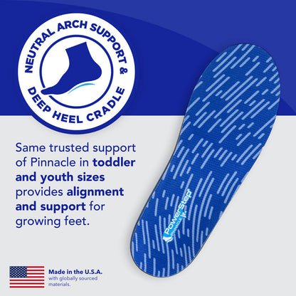 PowerStep Pinnacle Junior Insoles | Children's Pain Relief Shoe Insert