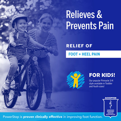PowerStep Pinnacle Junior 3/4 Insoles | Children's Pain Relief Shoe Insert