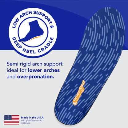 PowerStep Pinnacle Low Insoles | Flat Feet Pain Relief Orthotic, Pronation Inserts