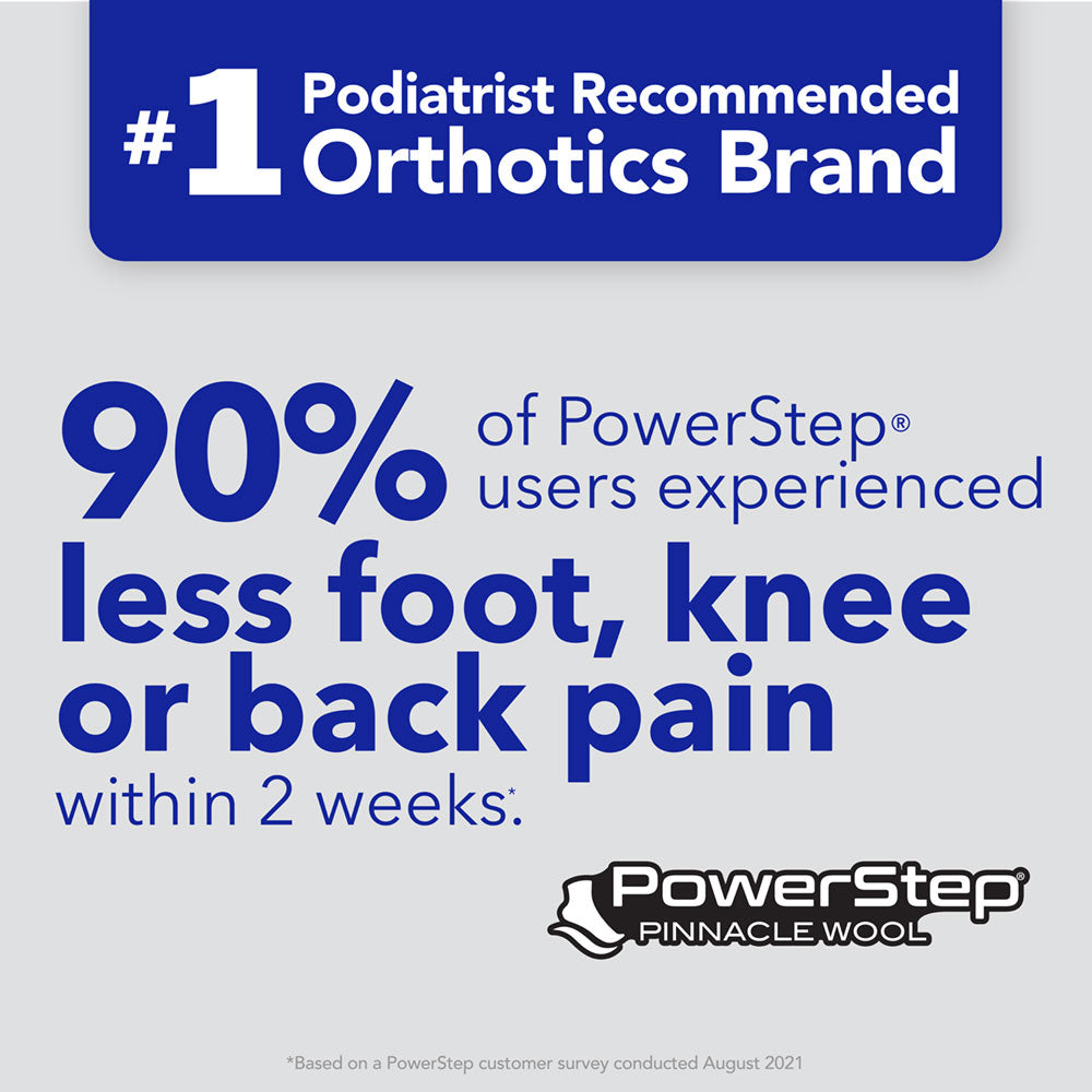 PowerStep Wool Insoles | Arch Support Wool Orthotic, Temperature Control Insoles