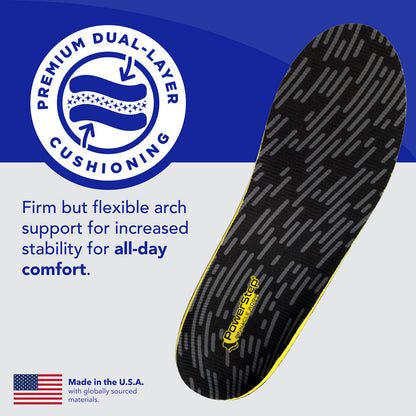 PowerStep Work Insoles | Work Boot Arch Support Orthotic for Standing All Day