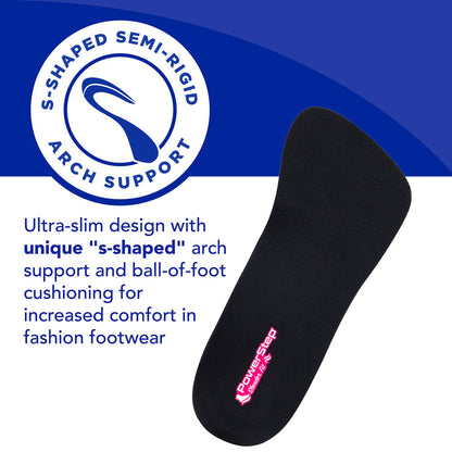 PowerStep SlenderFit 3/4 Insoles | Arch Support Shoe Insert for High Heels
