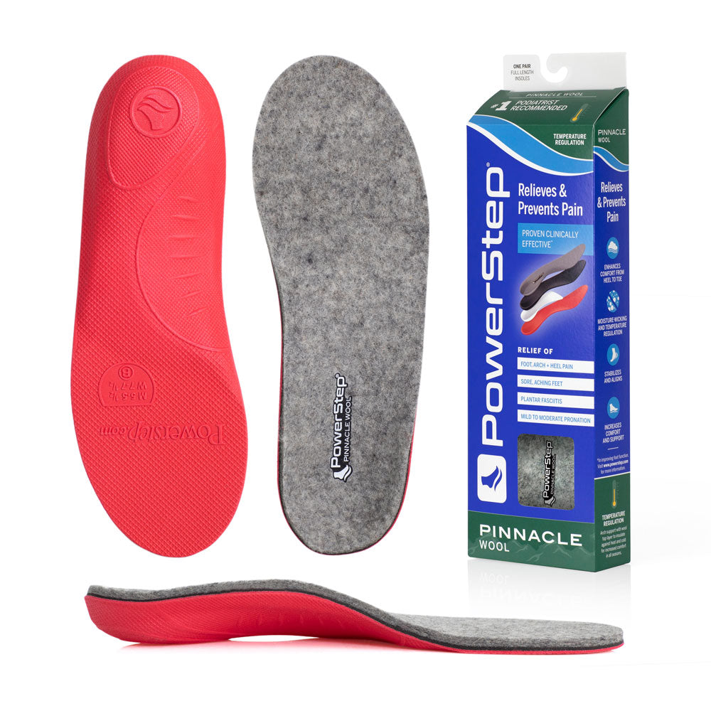 PowerStep Wool Insoles | Arch Support Wool Orthotic, Temperature Control Insoles