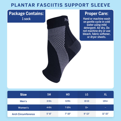 PowerStep Plantar Fasciitis Support Sleeve | Reduce Arch & Heel Pain, Speed Recovery