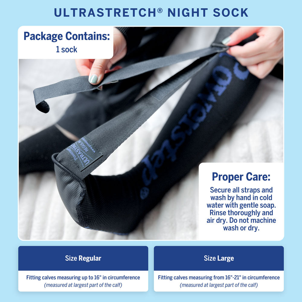 PowerStep UltraStretch Night Sock | For Stretching the Calf & Soft Tissues of the Foot